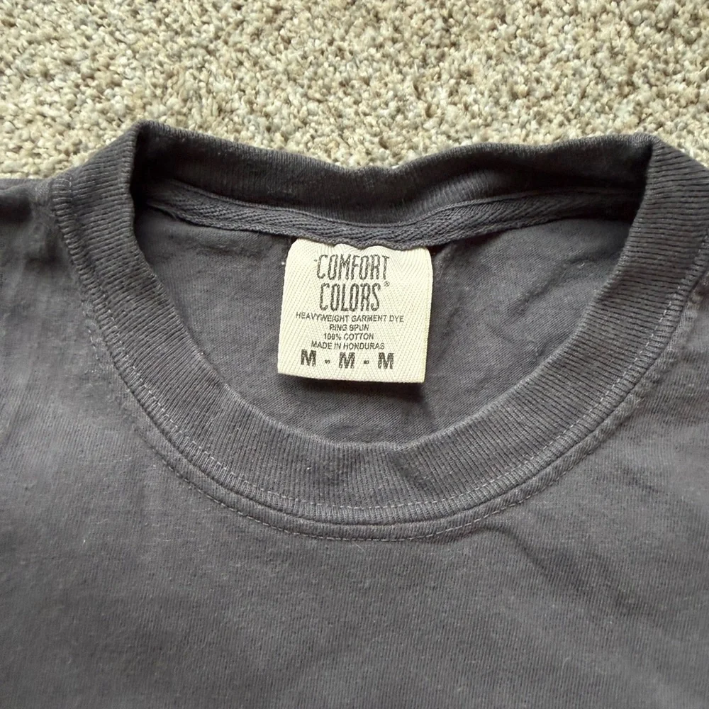 Comfort Colors Black Crewneck Tee with Faded Charcoal Wash - Picture 3 of 4